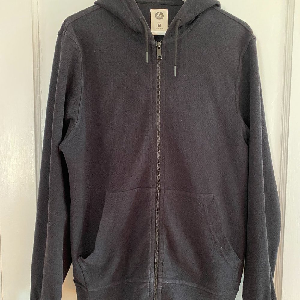American Giant, Black Zip-up hoodie, Medium weight, Size Medium